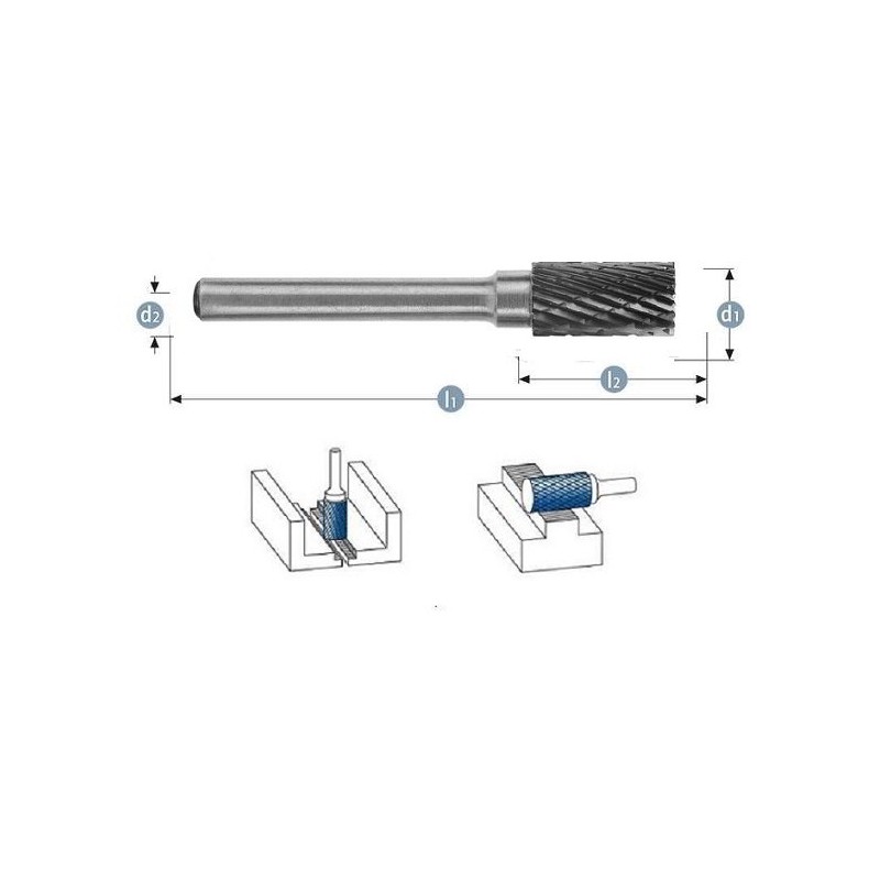 Φρεζάκι καρβιδίου 12 x 6 x 70 mm ''ZYA-S'' S6