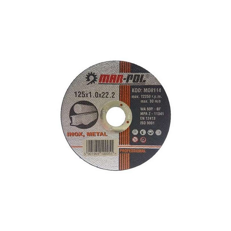 Δίσκος κοπής INOX 125 x 1.0 x 22.2 mm