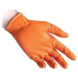 Γάντια νιτριλίου ενισχυμένα medium orange 8.5 gr
