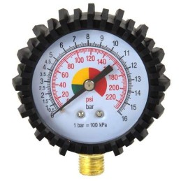 Μανόμετρο Φ63 αερόμετρου 0 - 16 bar / 0 - 230 psi
