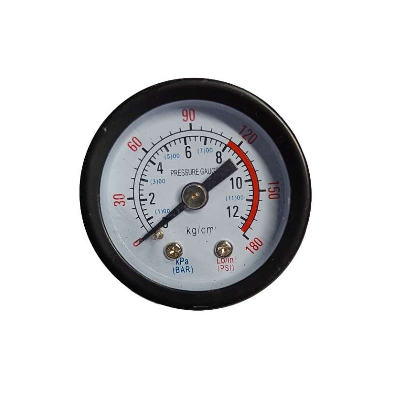 Μανόμετρο Φ40 οριζόντιο 0-12 bar - 0-145 psi