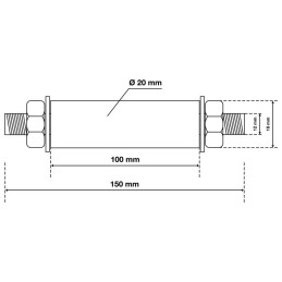 Άξονας για καρότσι οικοδομικό 150 mm | Ø 20 mm